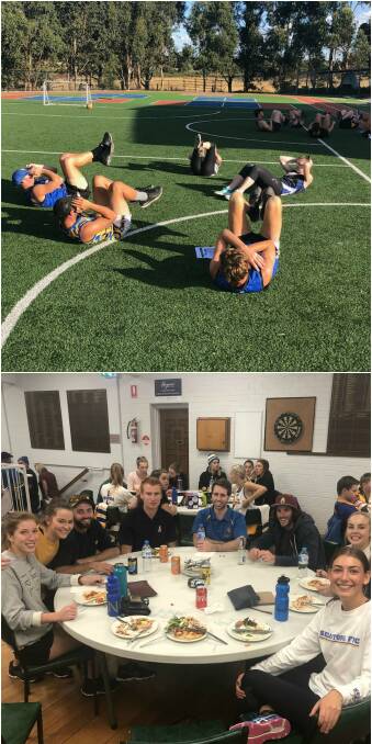 UNITED: Club volunteers, life members, seniors and juniors join in on weekly club dinners, while the footballers and netballers also have combined training sessions. Picture: Supplied 
