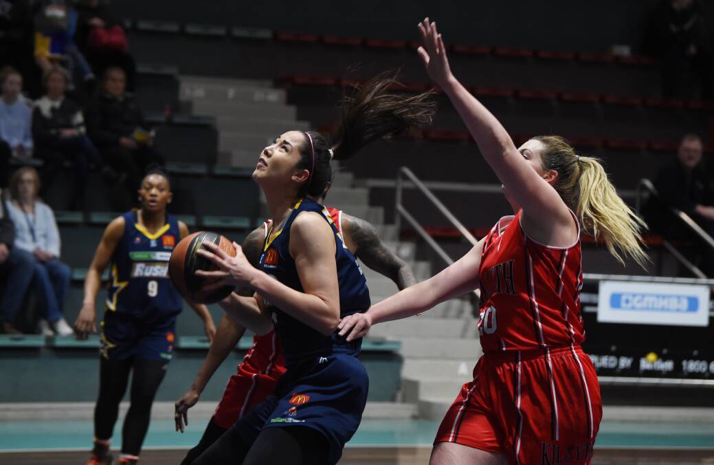 LEADER: Joy Burke was again a strong contributor for Ballarat Rush, leading the game in rebounds and collecting some handy points and assists.