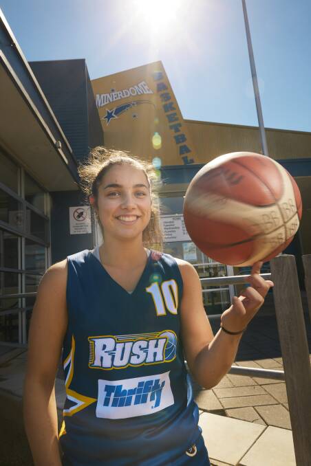 SUPPORTED: Georgia Amoore outside Ballarat's Minerdome earlier in the year, where she said competitiveness and the desire to do well was bred. Picture: Luka Kauzlaric