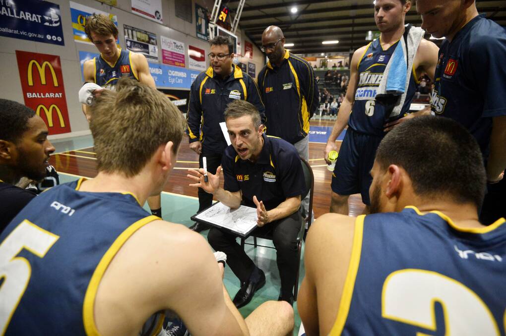TEAM EFFORT: Rob Baker steps into the role of head coach for the fourth time this season, with plenty of support from his fellow assistant coaches. Picture: Dylan Burns 