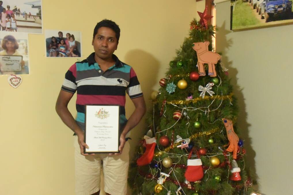 REWARDED: Since arriving in Ballarat with his family, Neelavannan Paramanathan has dedicated himself to volunteer work and made many friends in the community. 
