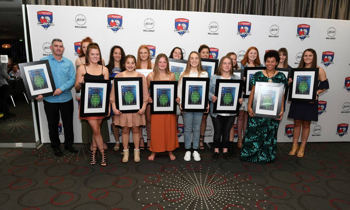 Youth girls' team of the year. Picture: Lachlan Bence 