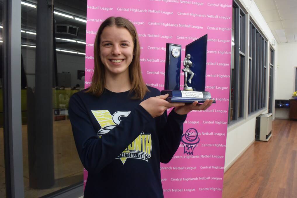 ACHIEVEMENT: Learmonth netball young gun Kaitlyn Balazic with her 17/under best and fairest award during Tuesday's presentation night.