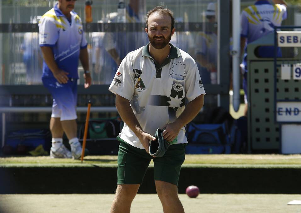 ON A ROLL: Webbcona's Brett Mahoney took part in premier division bowls action against Sebastopol at the Sebastopol Bowls Club earlier this year. Picture: Dylan Burns