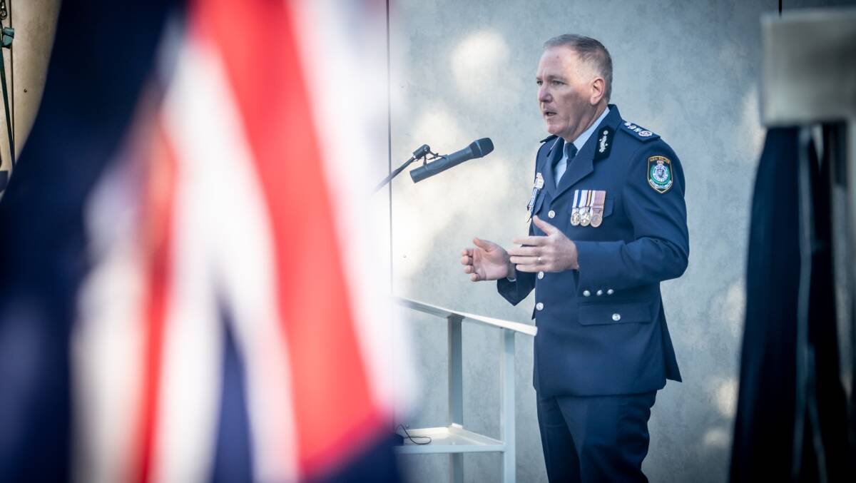 NSW Police Commissioner Mick Fuller at the opening of the new police station in Queanbeyan. Picture: Karleen Minney