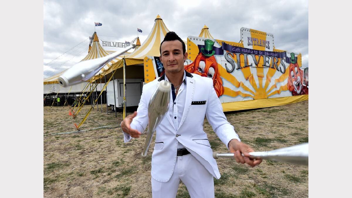 World Champion juggler Ricardo De Araugo prepares for this week's Silvers Circus. PICTURE: Jeremy Bannister