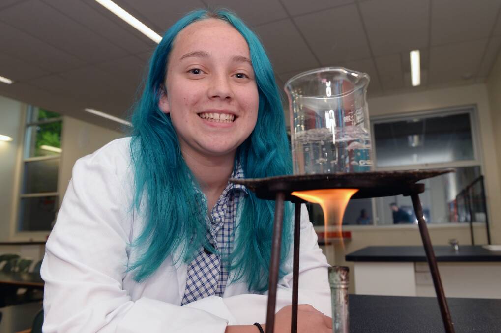Scientist: Ballarat Secondary College student Mia Delmage won an award for research into boiling water. picture: kate healy