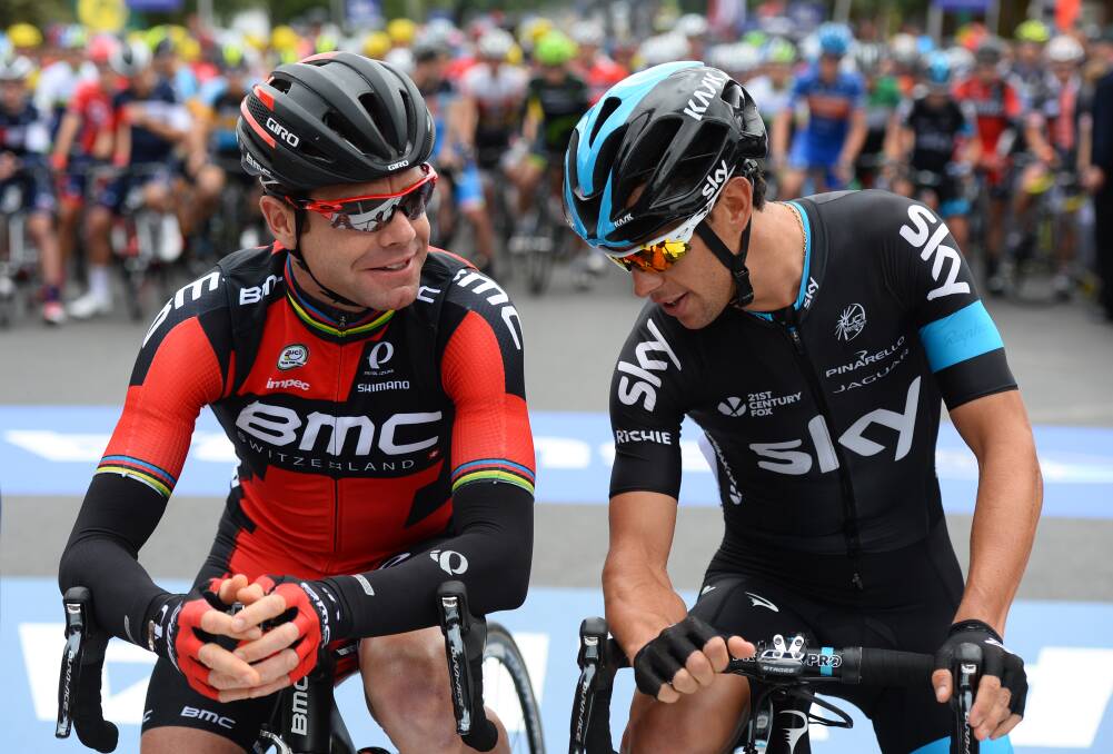 Finished: Sunday’s elite men’s road race didn’t go to script for favourites Cadel Evans and Richie Porte, with the pair caught napping in the final few laps around Mount Buninyong. PICTURE: ADAM TRAFFORD
