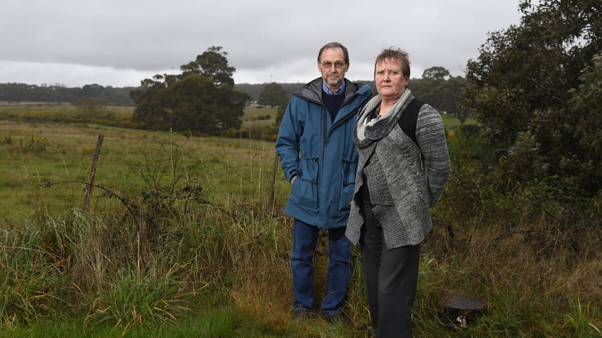 HOME: Mount Helen residents Linda Zibell and Robert Elshaug are concerned for their neighbourhood’s semi-rural character.
PICTURE: JUSTIN WHITELOCK