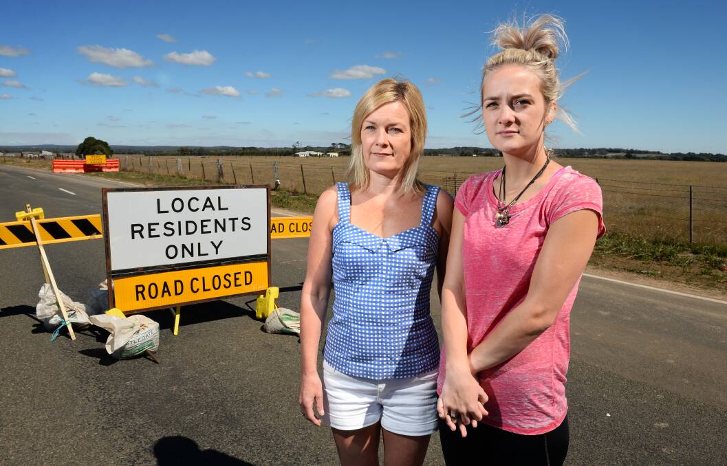 Signage: Dyson Drive residents Mary and Emily Wood are concerned about the lack of speed signs along their street.
PICTURE:  ADAM TRAFFORD