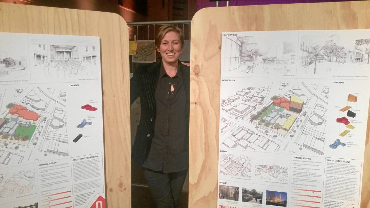 On display: Exhibition event planner Mairin Briody with two of the concept plans. PICTURE: ALICIA THOMAS