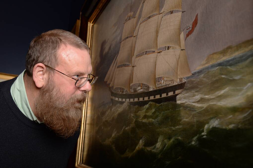 Romance: Art Gallery of Ballarat director Gordon Morrison takes a closer look at The Marco Polo by Thomas Robertson, which is part of the For Auld Lang Syne exhibition. 
PICTURE: KATE HEALY