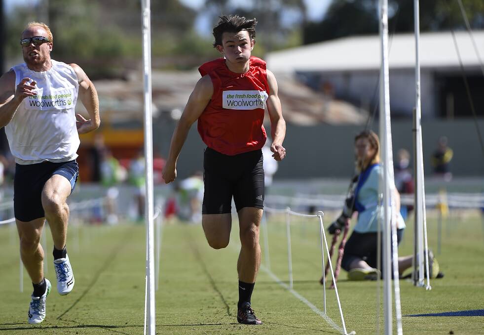 YOUNG GUN: Sixteen-year-old sprinter Jack Hale will race in the Stawell Gift’s semi-finals after recording a heat time of 12.48 seconds from a 2.25m backmark. The school has been ranked by the sports governing body IAAF as the seventh-fastest junior sprinter in the world. PICTURE: JUSTIN WHITELOCK 