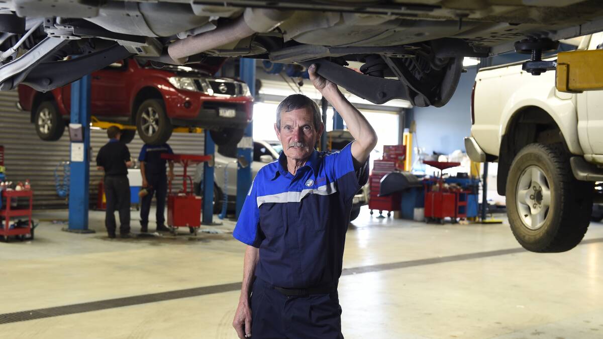 Car technician: Greg Fry is retiring from Peter Stevens Nissan after more than 30 years fixing Ballarat’s cars. Picture: Justin Whitelock