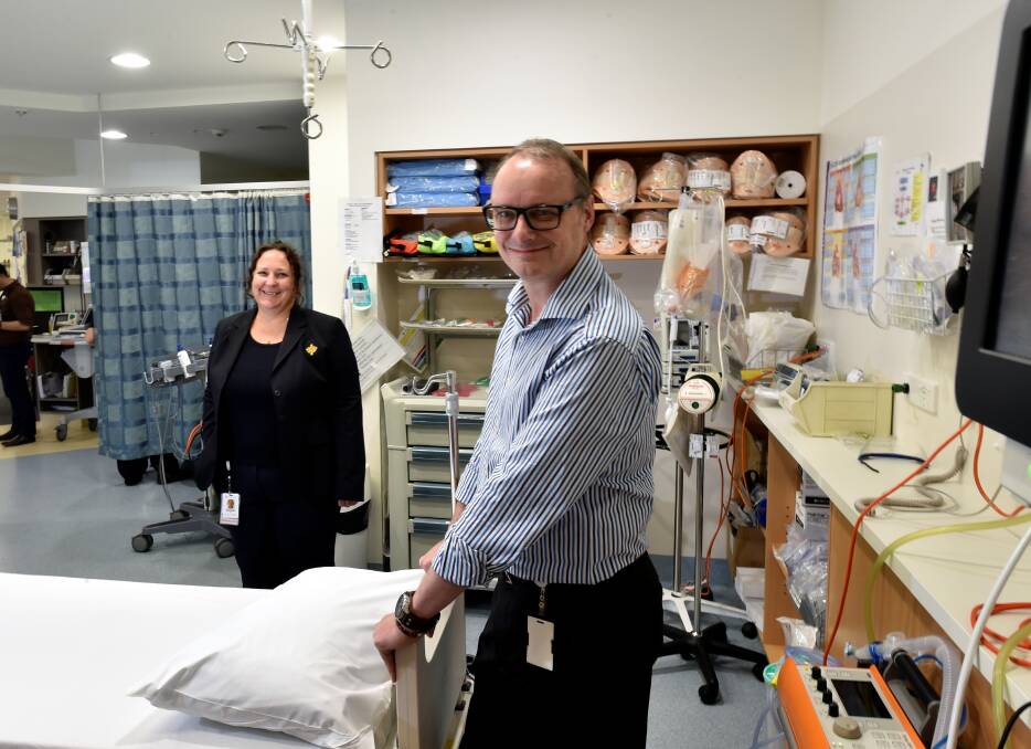 Good work: Nurse unit manager Rachael Briody and emergency medicine director Dr Vince Russell. PICTURE: JEREMY BANNISTER