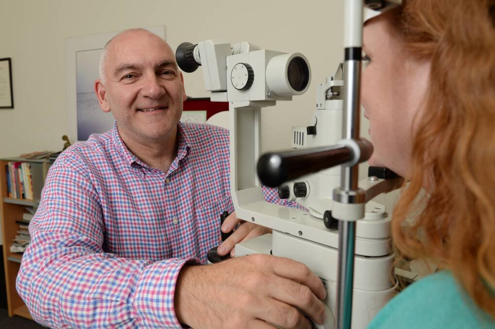 Eye check: Optometrist Peter Fairbanks recommends increasing distances from devices to help your eyesight. PICTURE: KATE HEALY