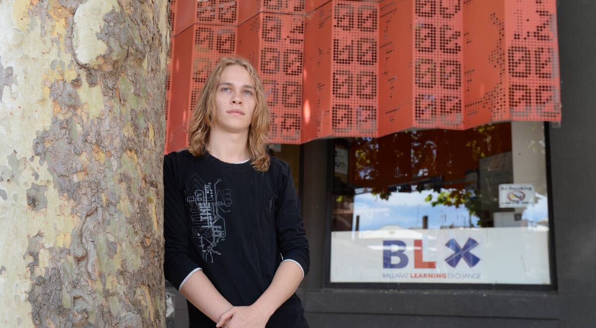 Support: Bayden Furness is one of the many young people to benefit from the services at the Ballarat Learning Exchange. PICTURE: KATE HEALY
