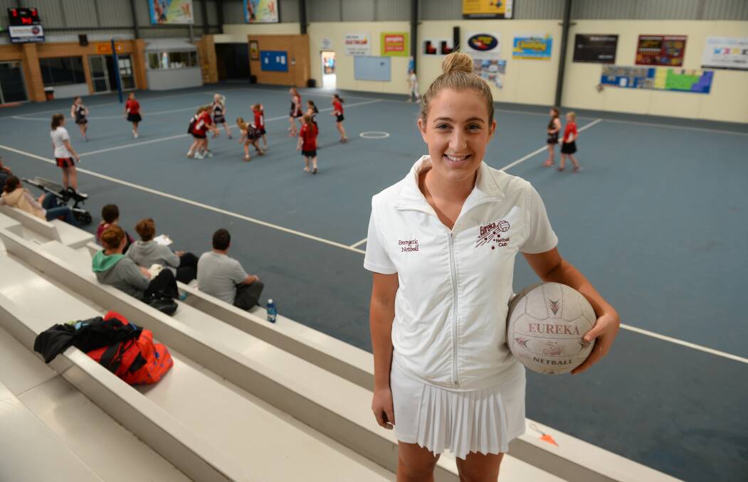 Labour of love: Netball umpire Emma Day is one of a few netball umpires in Ballarat to have earned a B-grade badge. PICTURE: ADAM TRAFFORD