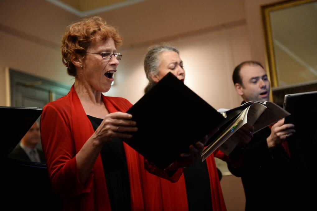 Vocal: Helen Duggan of Vox Choir sings a song to welcome in this year’s Royal South Street competitions.
PICTURE: JUSTIN WHITELOCK