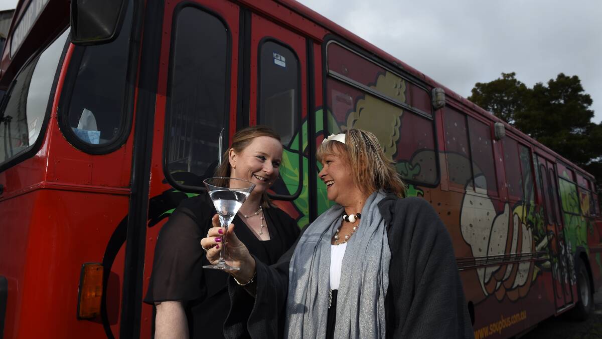 Tanya Wood and Margy Allen are all set for the Soup Bus fundraising ball. PICTURE: JUSTIN WHITELOCK 