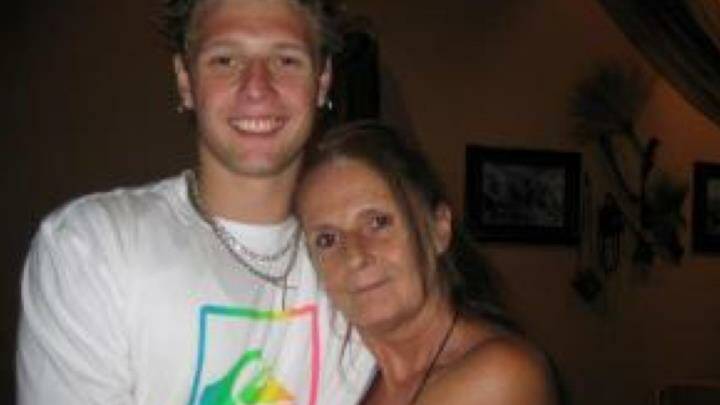 Lives lost: Jesse Scholes, 27, with his mum Veronica, who died from lung cancer.