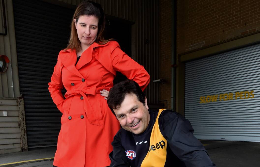 Self-confessed Richmond nut Gavin McGrath is exalted at having his team in the finals. Unfortunately his fiance Nat Stryker doesn't share his passion for black and yellow. PICTURE: JEREMY BANNISTER