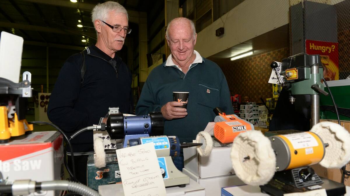 David Crooks and Ian McNabb - Ballarat Woodworkers Guild Annual Wood and Craft Show. Picture: Kate Healy
