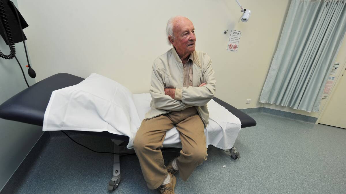 ANZAC: World War II Prisoner of War David Manning at Ballarat Health Services where he regularly receives treatment. PICTURE: LACHLAN BENCE 