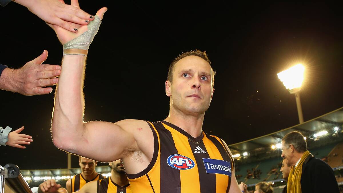 CONFIDENT: Brad Sewell is confident of lining up for Hawthorn in Friday night’s clash against Fremantle.
PICTURE: GETTY IMAGES