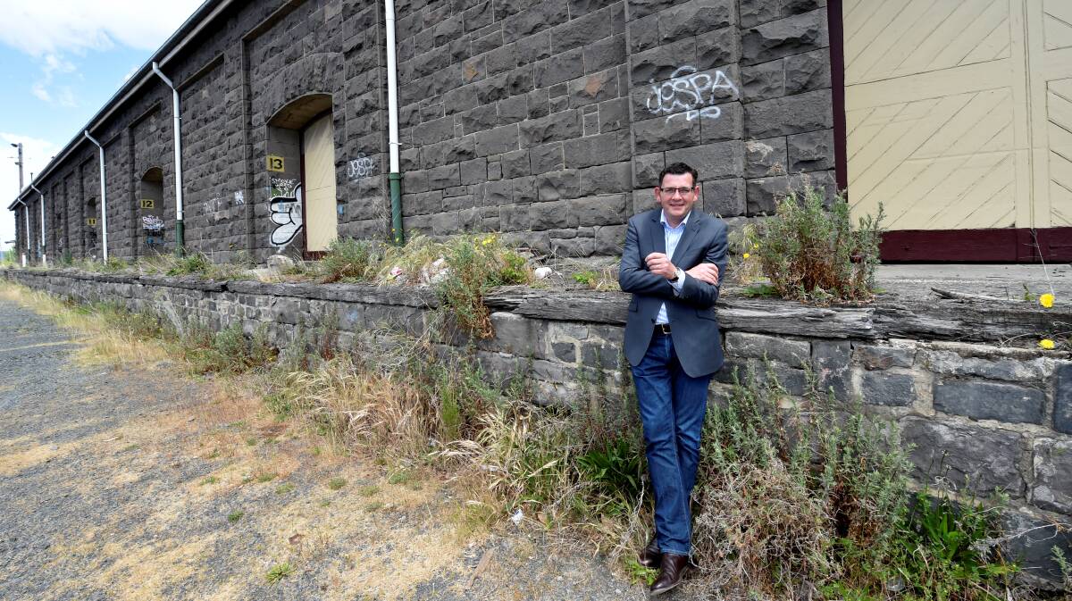 Opposition Leader Daniel Andrews at the Ballarat Railway Station on Tuesday. PICTURE: JEREMY BANNISTER