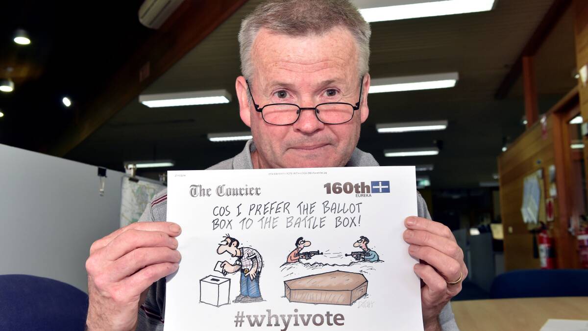 Courier cartoonist Ditchy on why he votes. PICTURE: Jeremy Bannister