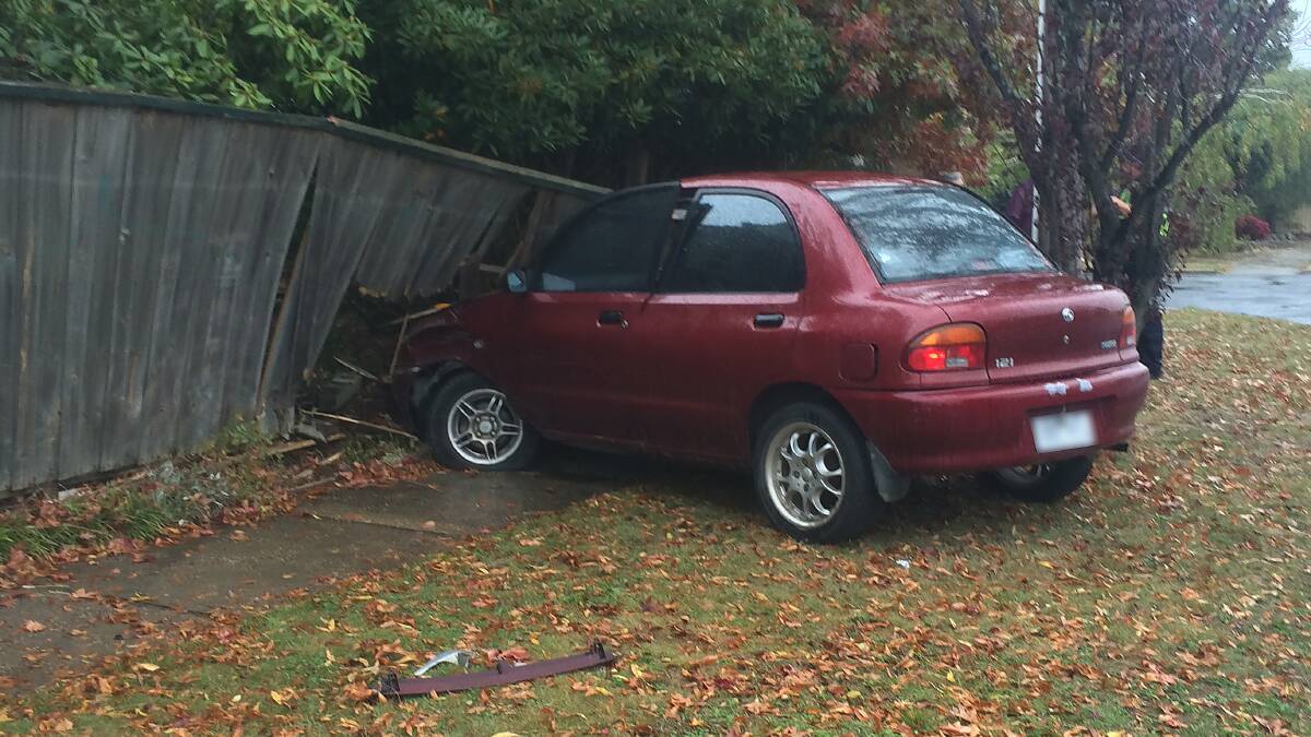 A young woman crashed her Mazda into a Grevillea Road house on Saturday, April 25. PICTURE: Alex Hamer