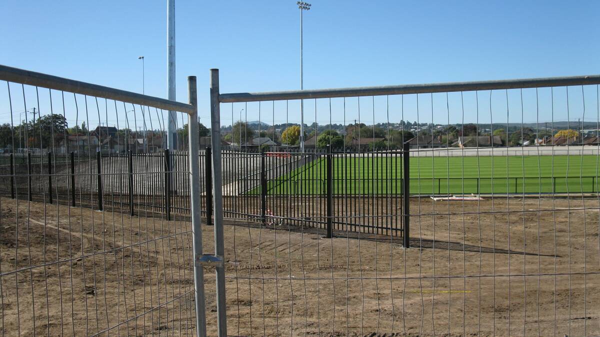 Work continues at the Ballarat Regional Football Facility.