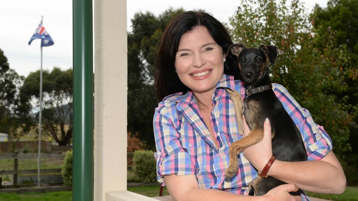 Sonia Smith with lucky. Picture: Kate Healy
