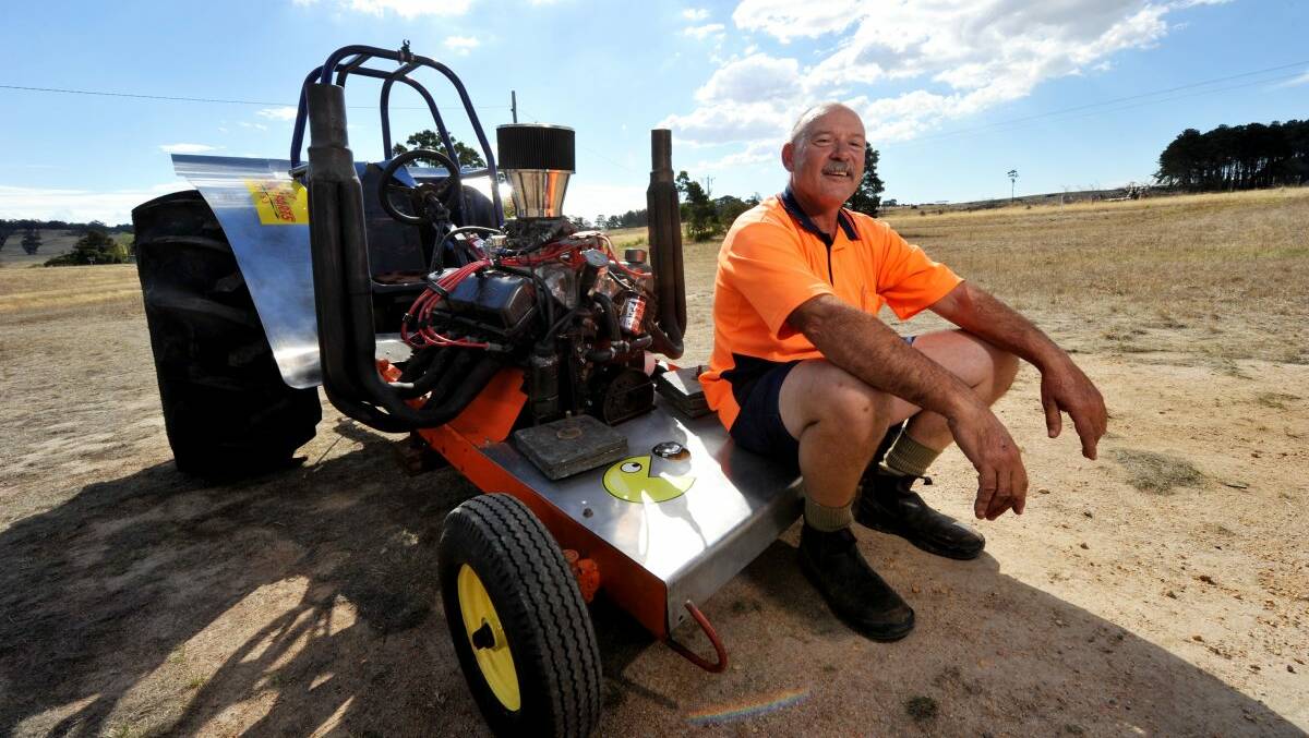 Russell Schmidt with Pacman the tractor. PICTURE AND VIDEO: JEREMY BANNISTER