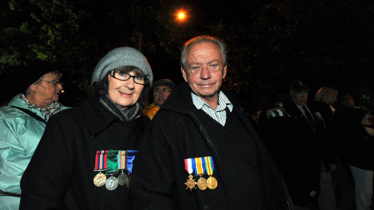 Lee and Terry Henderson at the dawn service. PICTURE: JEREMY BANNISTER