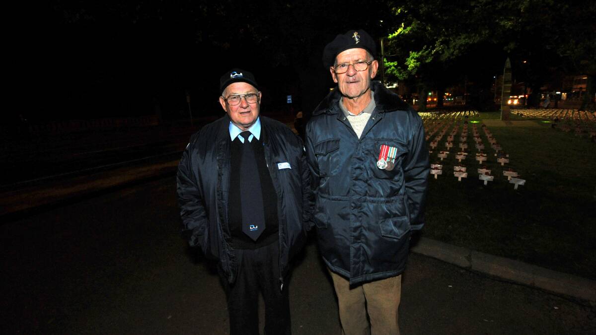 Arthur Murphy and Kevin Grundell at the dawn service. PICTURE: JEREMY BANNISTER