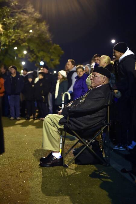 Lt Col Peter Browne at the dawn service. PICTURE: JEREMY BANNISTER