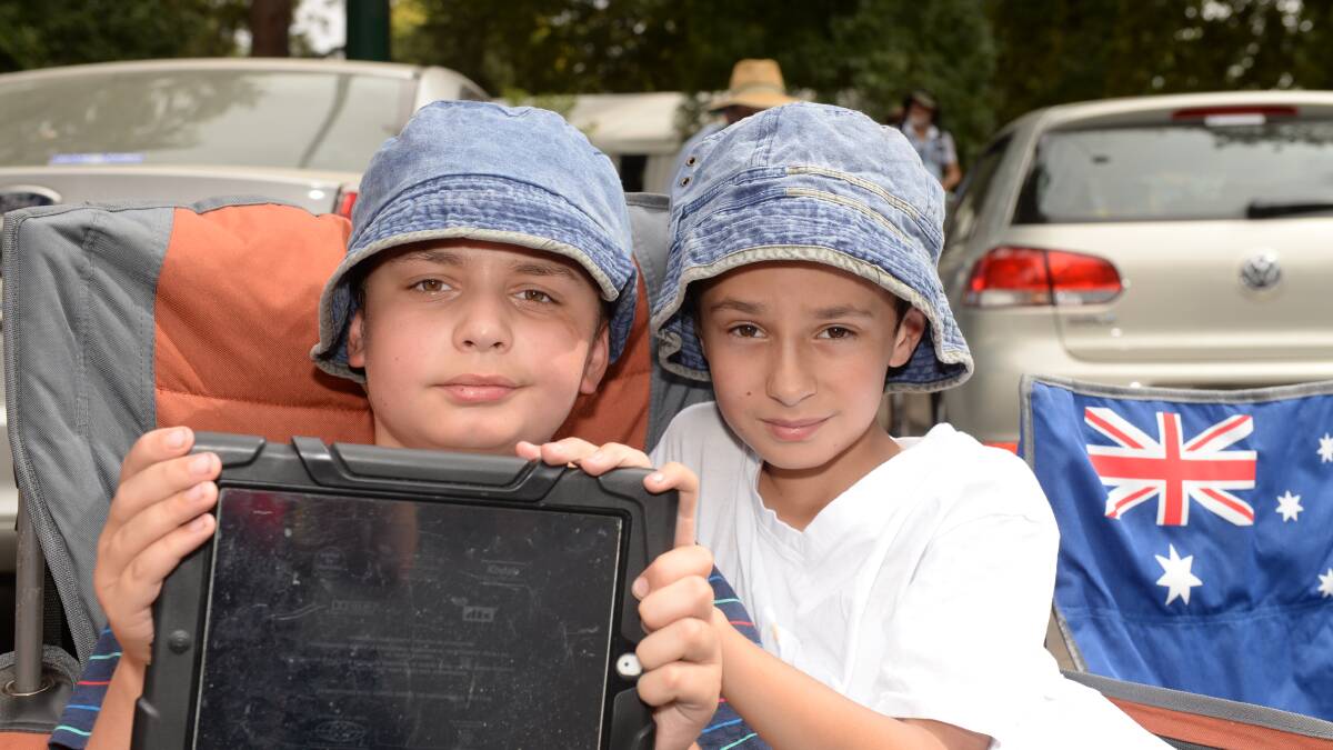 Michael Kattula, 10, and Nicholas Kattula, 10, of Mt Helen at the Begonia Festival.