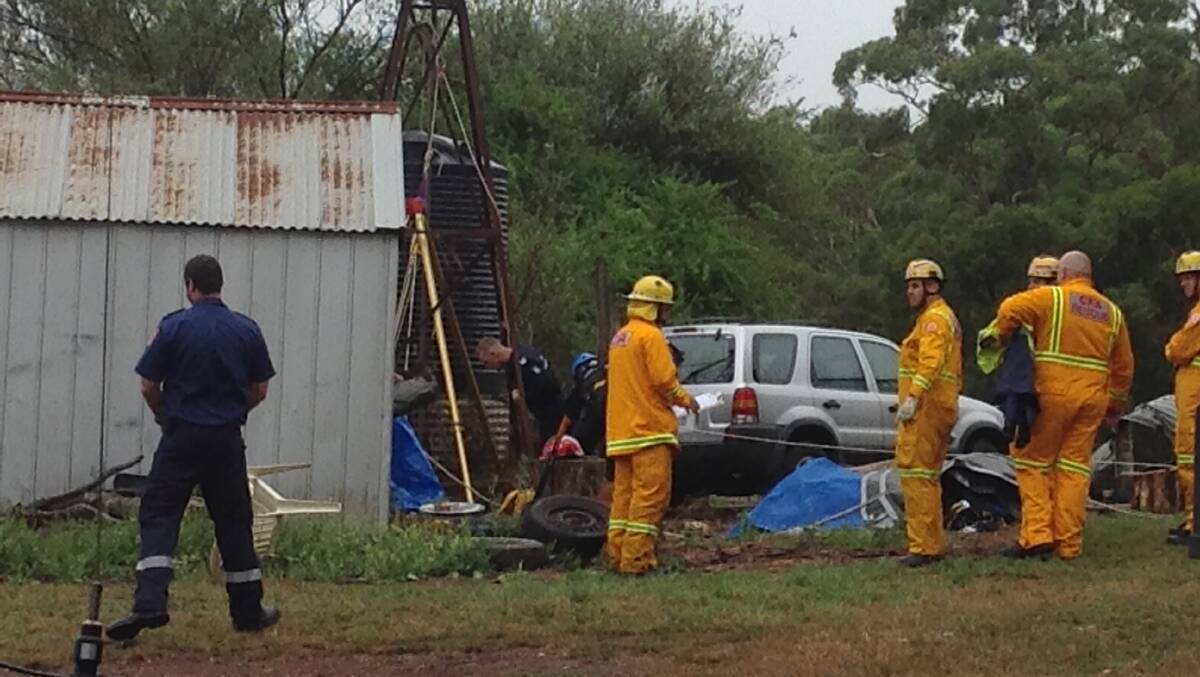 The scene where a man was stuck down a well. PICTURE: PAT BYRNE