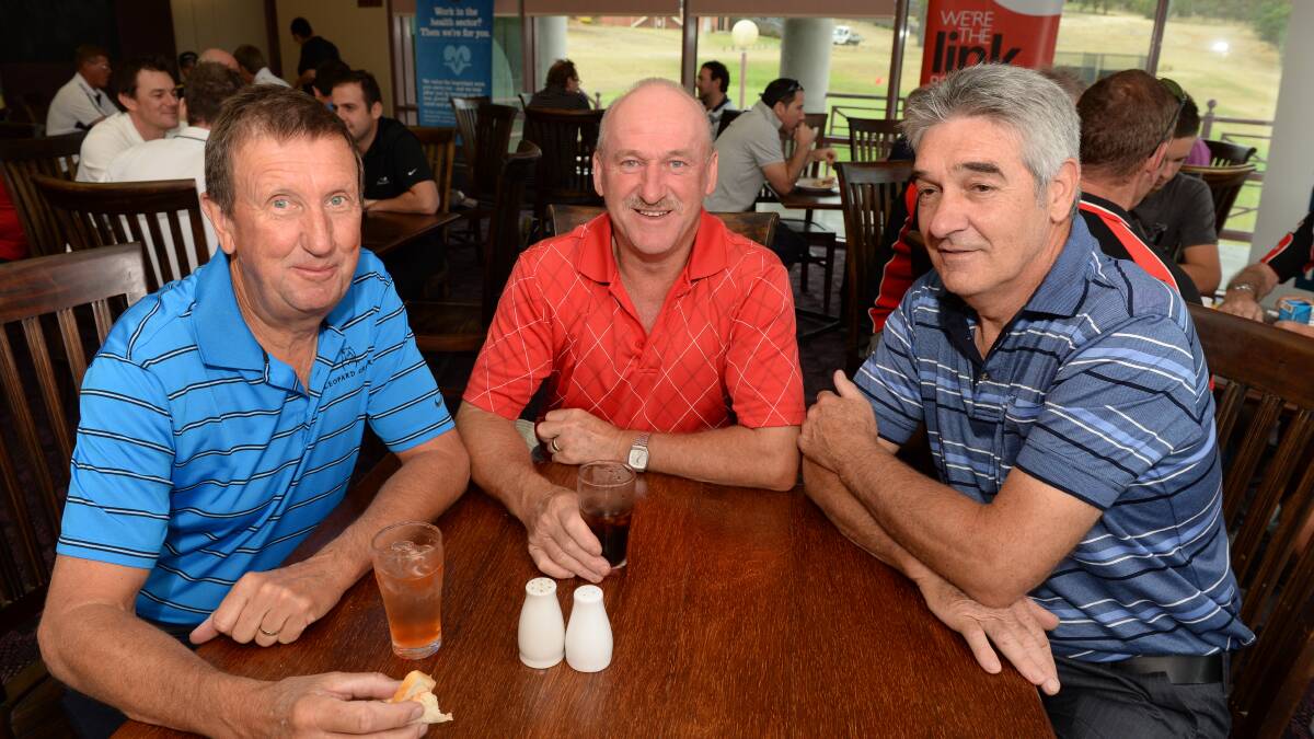Frank Nolan, John Ciezki and Ian Collins at the BHS golf day.