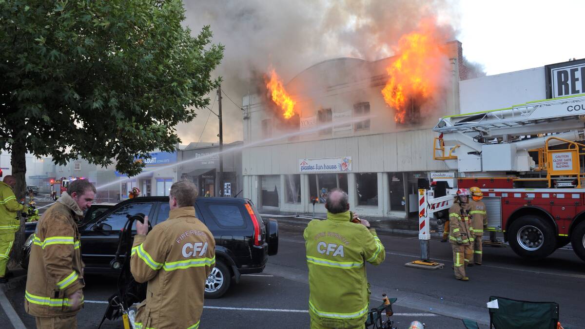 Photos from the fire earlier this year. Picture: Lachlan Bence