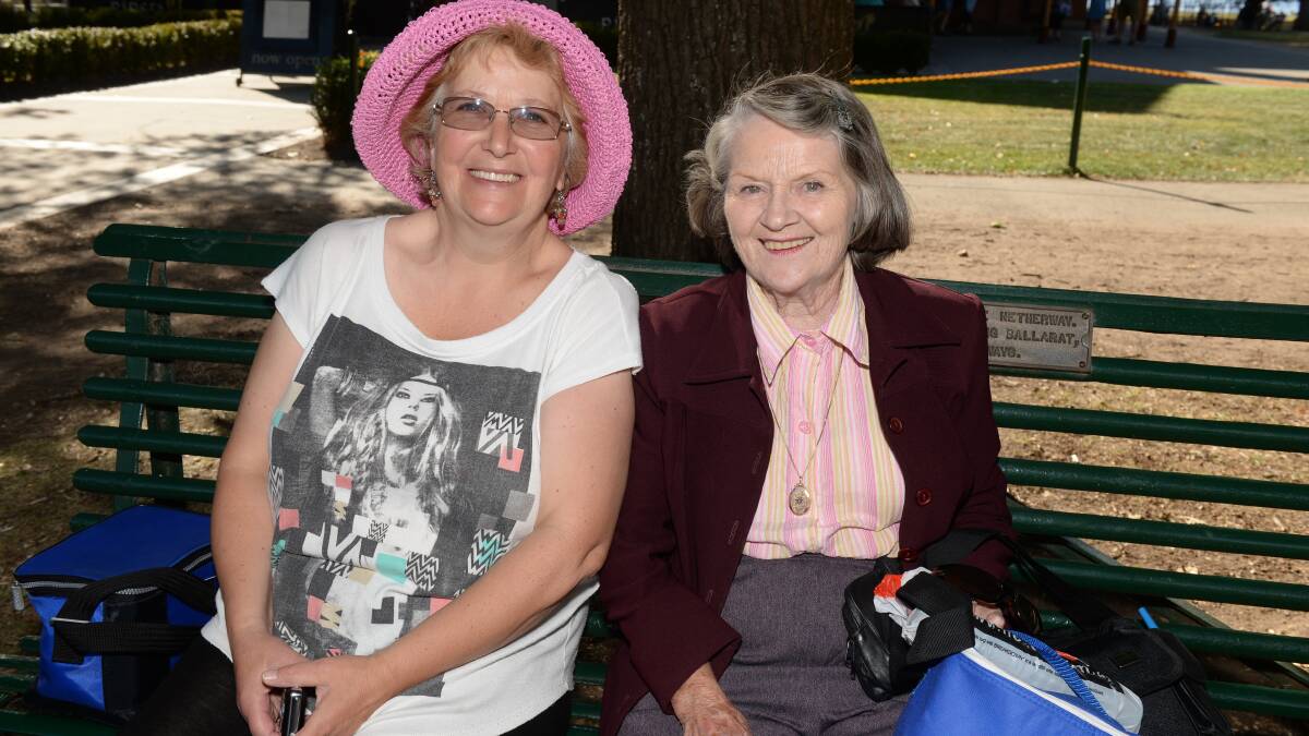 Sharon Bolt (Wendouree) and Marj Stevens (Ballarat) at the Begonia Festival Parade