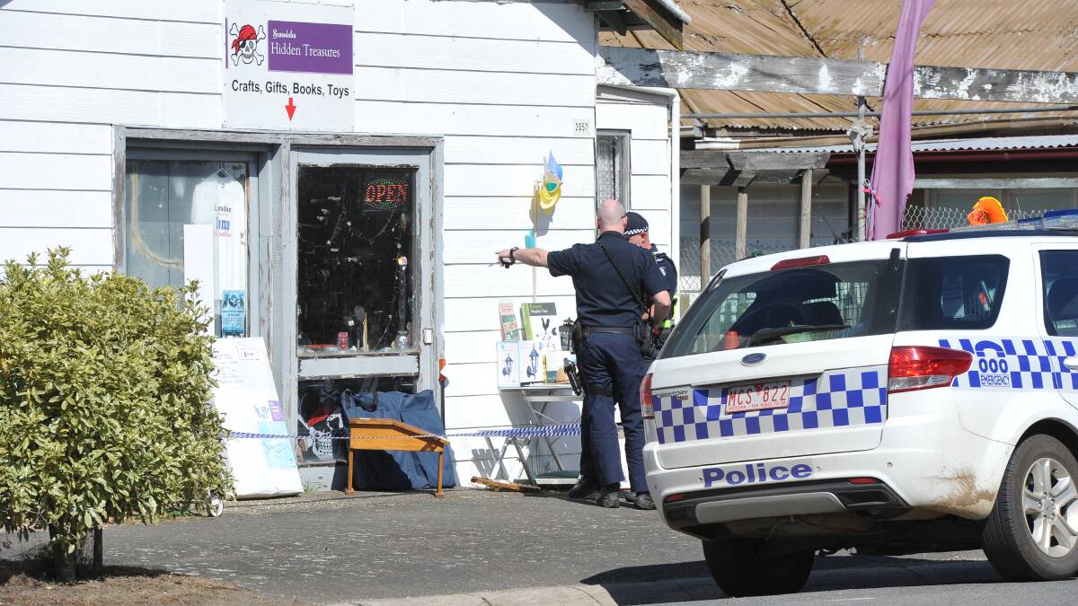 Police at the scene of the alleged indecent assault. PICTURE: LACHLAN BENCE