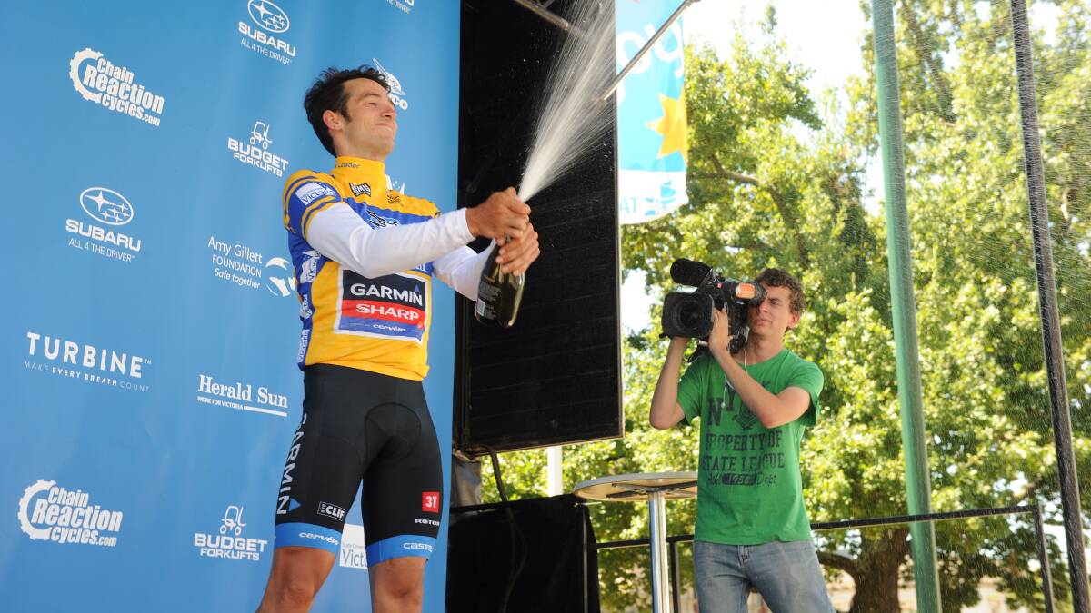Nathan Haas is victorious in Stage One of the Herald Sun Tour. PIC: Justin Whitelock