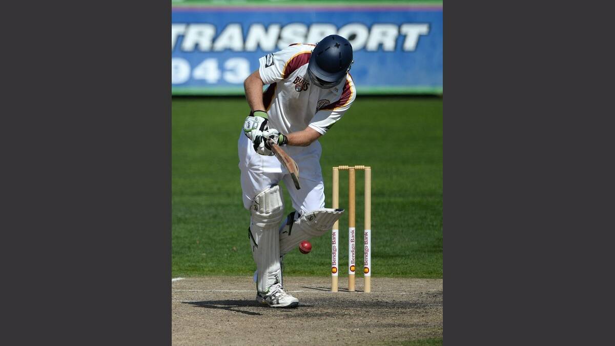 Day 4 - Matt McMahon - Brown Hill goes down for the final wicket PIC: ADAM TRAFFORD