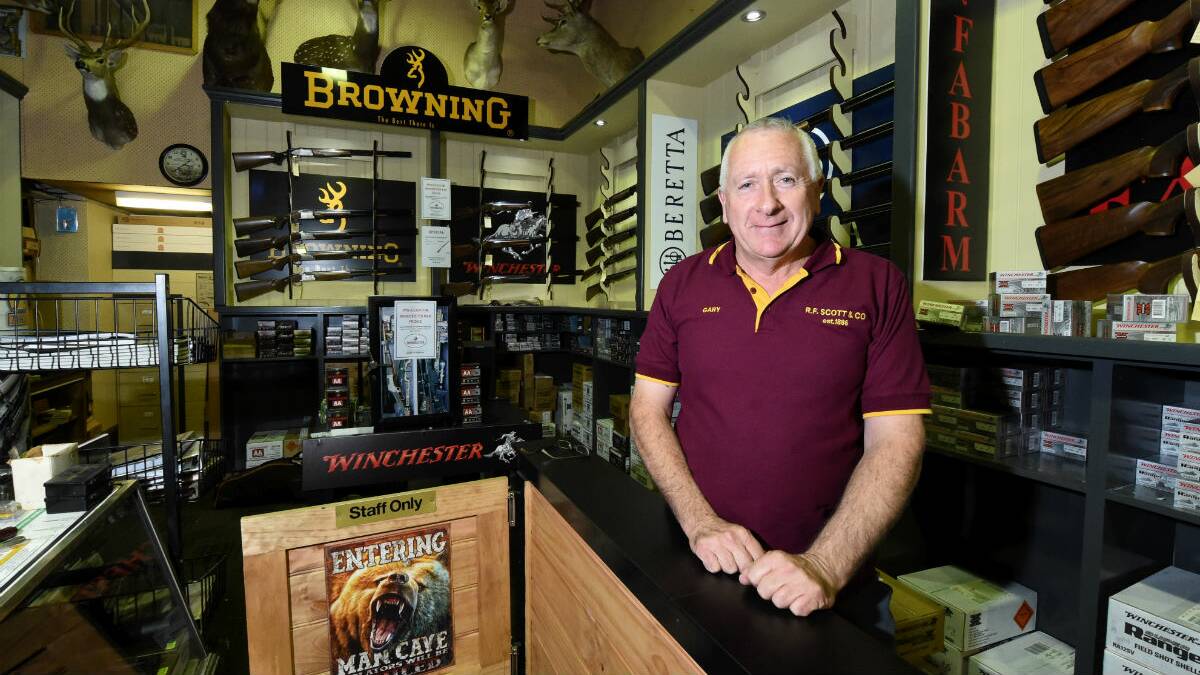 Gary Huntington, owner the R. F. Scott & Co gun shop in Ballarat. PICTURE: LACHLAN BENCE