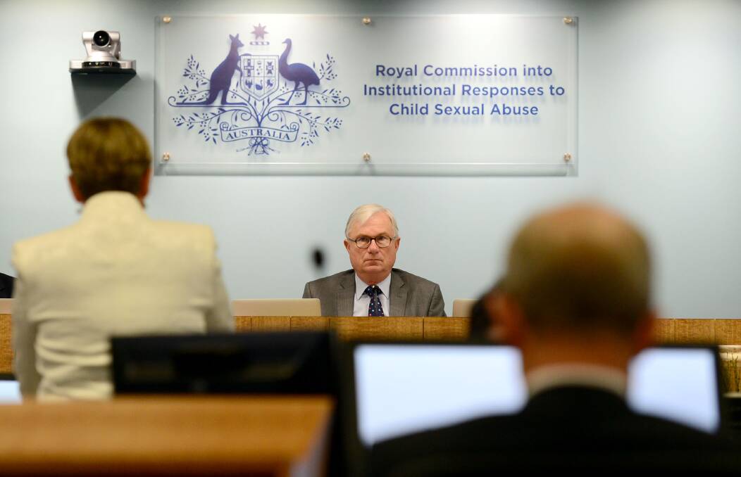 Justice Peter McClellan addressing the Royal Commission into child abuse in Sydney in 2013. PICTURE: JEREMY PIPER