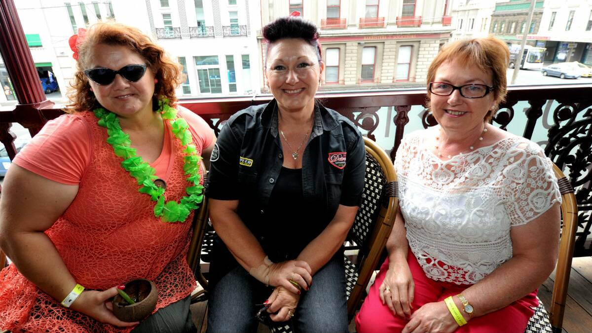 Lisa Mahoney, Leanne Clark and Wilma Carson at the Ballarat Beat Rockabilly Festival. PICTURE: JEREMY BANNISTER