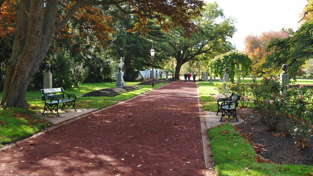 The Prime Minister's Avenue in the Ballarat Botanical Gardens. PICTURE: KATE HEALY